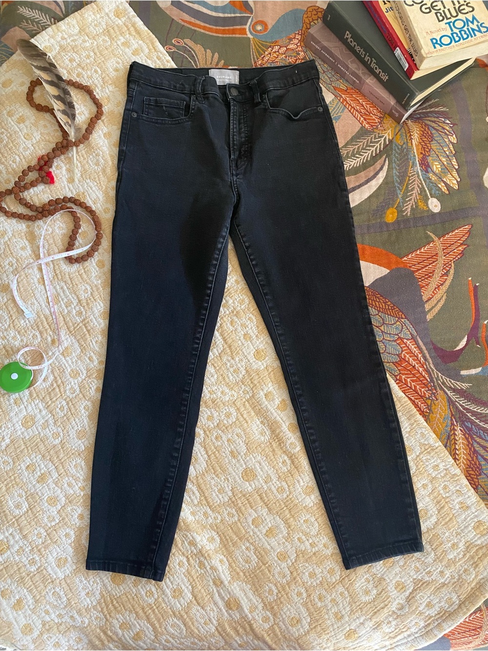 EVERLANE HIGH RISE SKINNY ANKLE JEANS BLACK 30